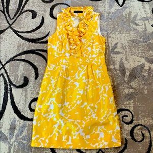Yellow and white sheath dress